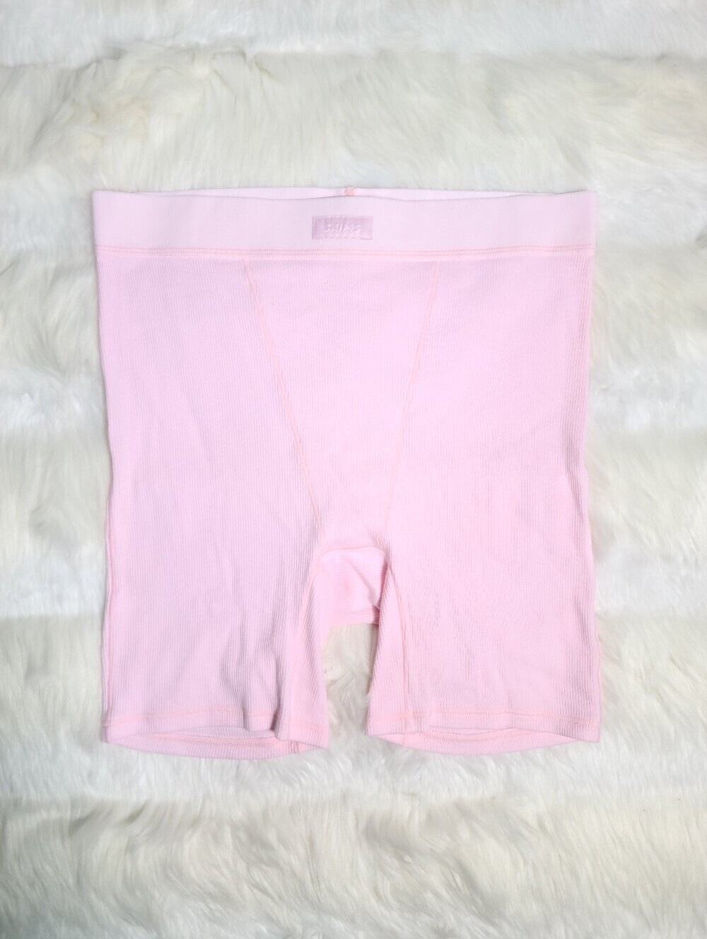 SKIMS Cotton Rib Boxer Short Pink Women Small NEW